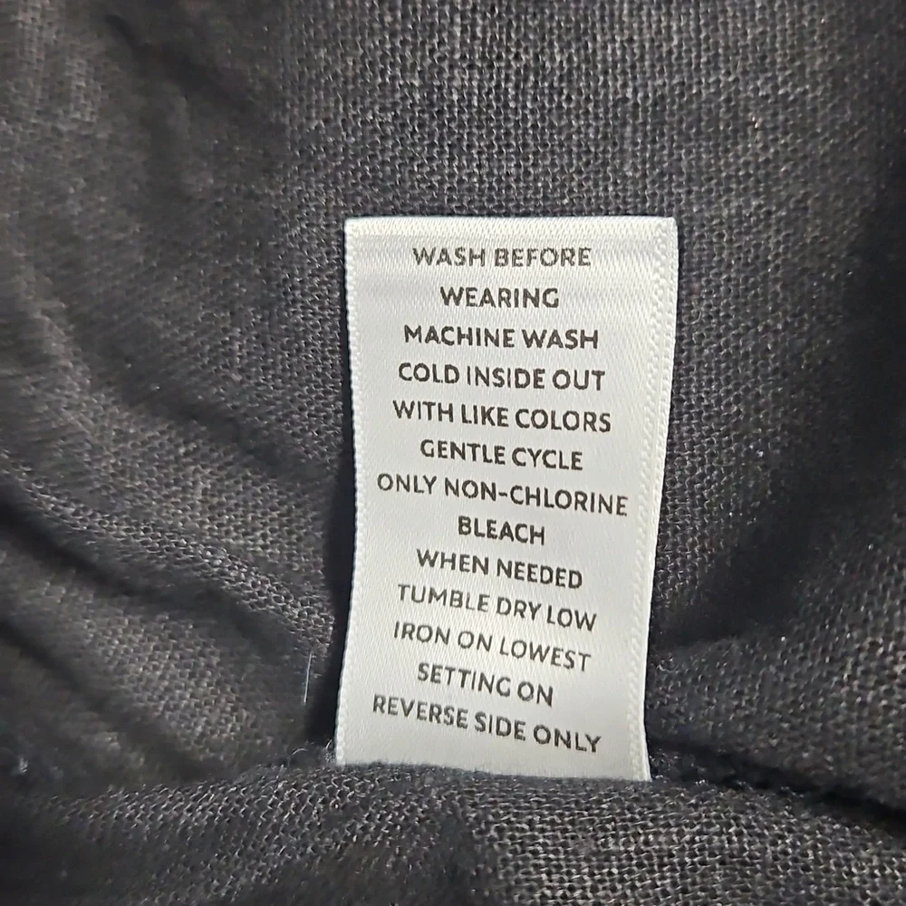 Westbound Linen Blend Mid Rise Straight Leg Lightweight Pant: Black: Size- 2X‎